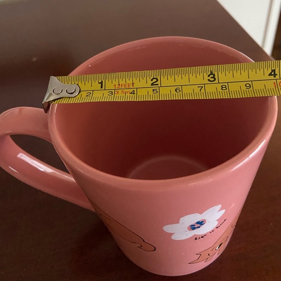 LIFE IS GOOD Pink SLEEPING DOG "Rocket" with White FLOWERS Coffee MUG Cup - Picture 7 of 7